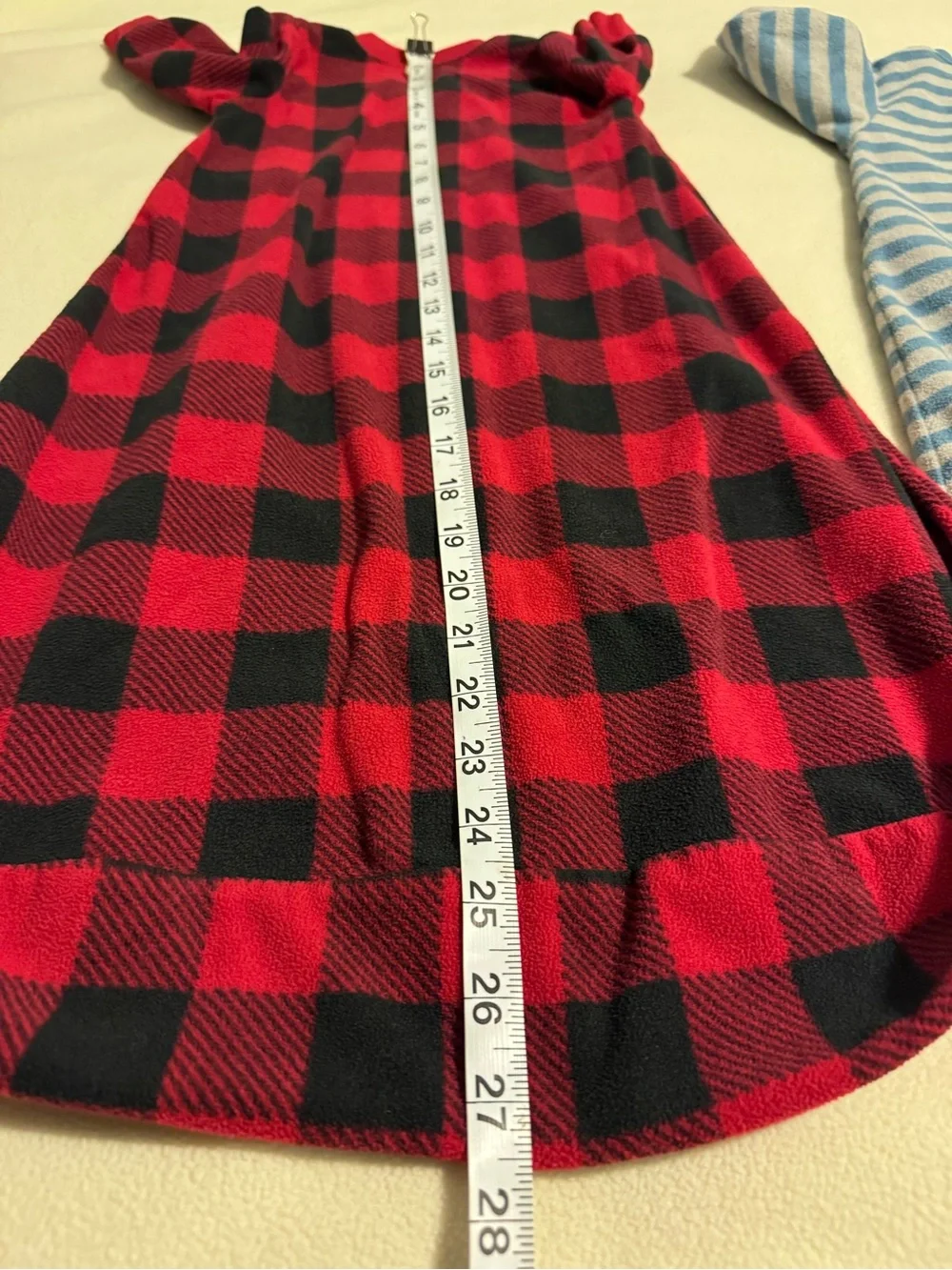 Carter's Soft Fleece Sleep Sacks Bundle (2) - Size 6M (Medium) Plaid Stripes